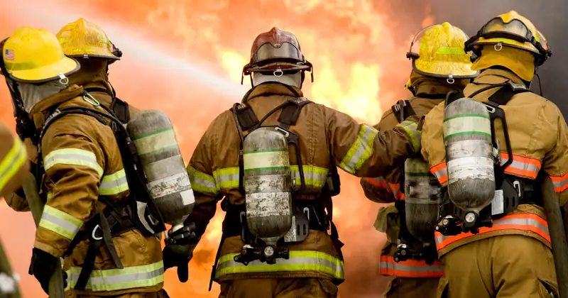 firefighters battling blaze